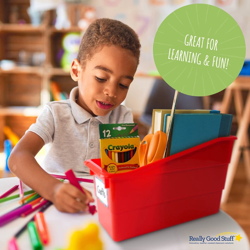 Really Good Stuff-163319 Durable Magazine, Book, Folder, File and Binder Holders â€“ Ideal for Narrow or Vertical Storage Needsâ€“ Instantly Color Code Home Classroom â€“Assorted Primary Colors(Set of 6) - Image 5